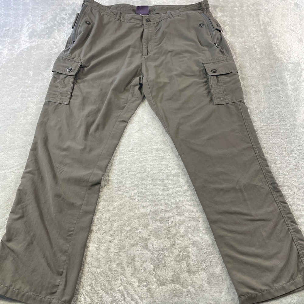 Clothing Arts Cargo Pants Mens 38x32 Brown Cubed Pick Pocket Proof Travel Zipper